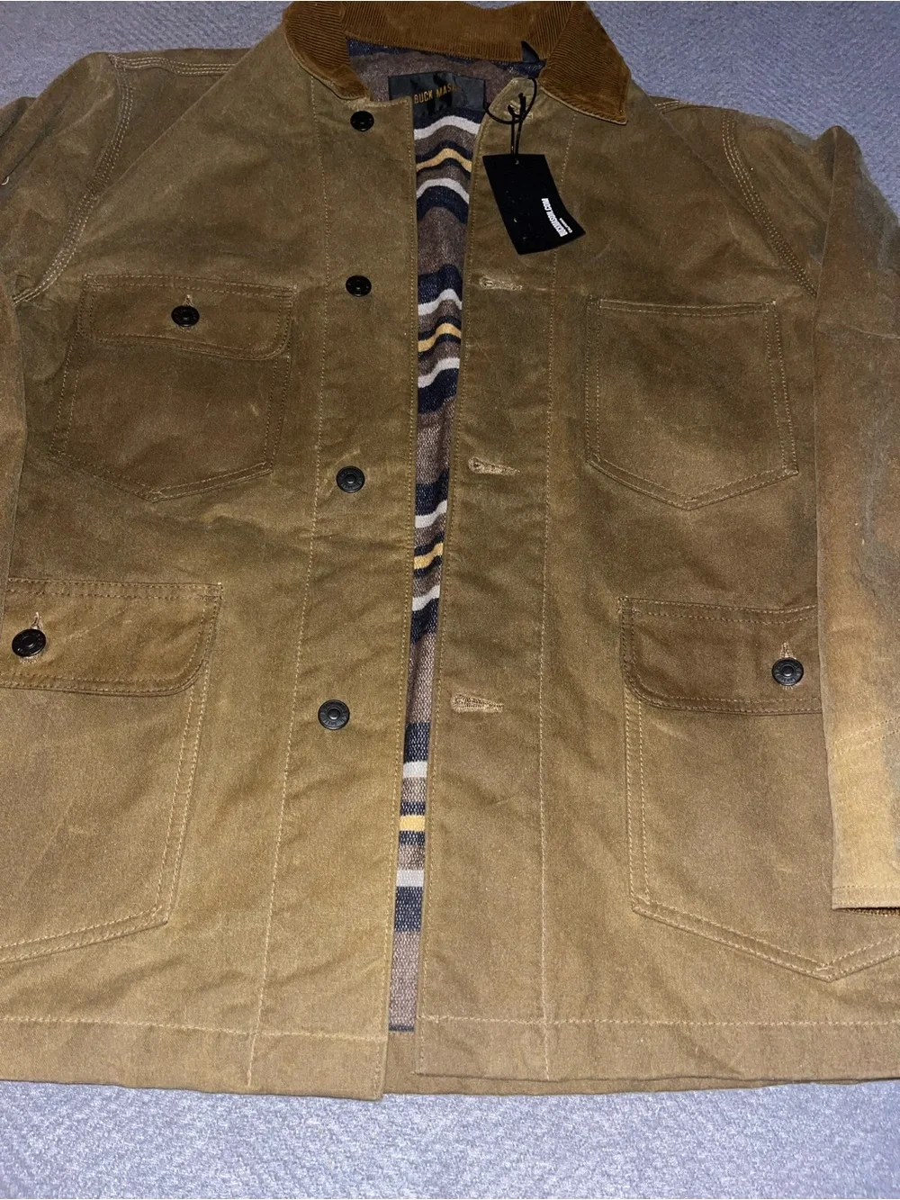 NWT Men’s Buck Mason Dry Waxed Canvas Highlander Jacket Coat. Size Small